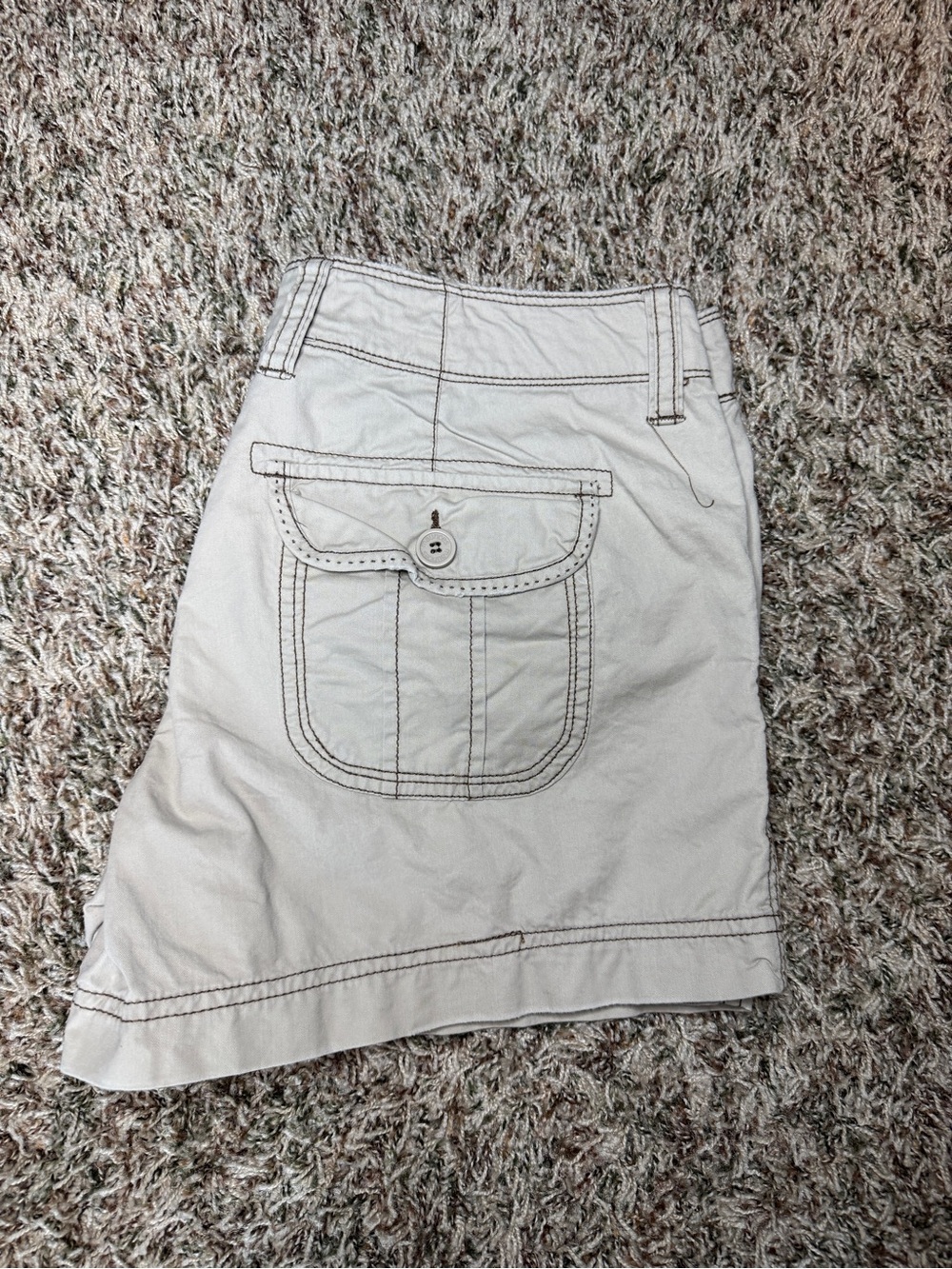 Maurices Cream Cargo Pocket Skirt with Contrast Stitching